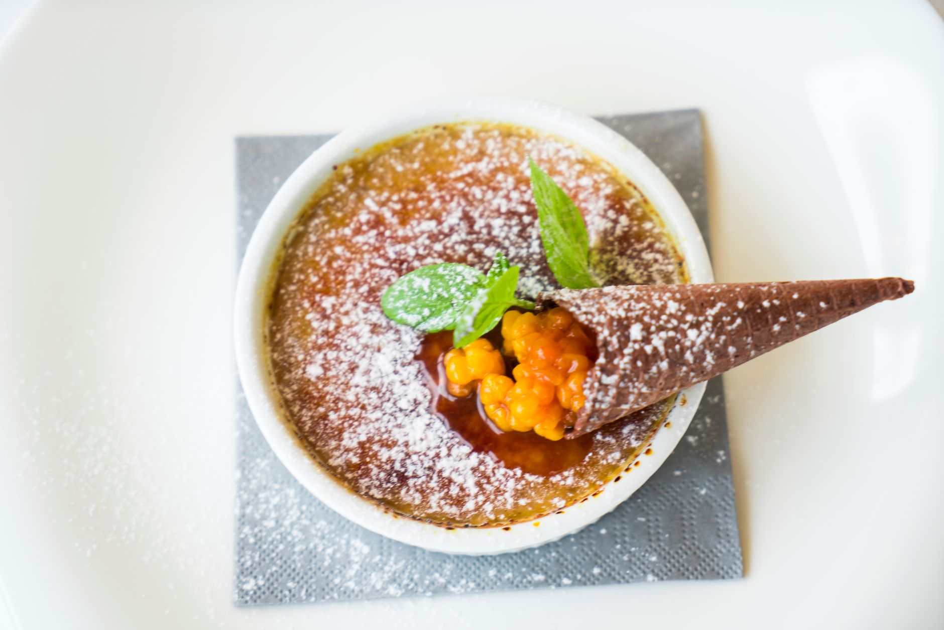 French fine dining plated dessert