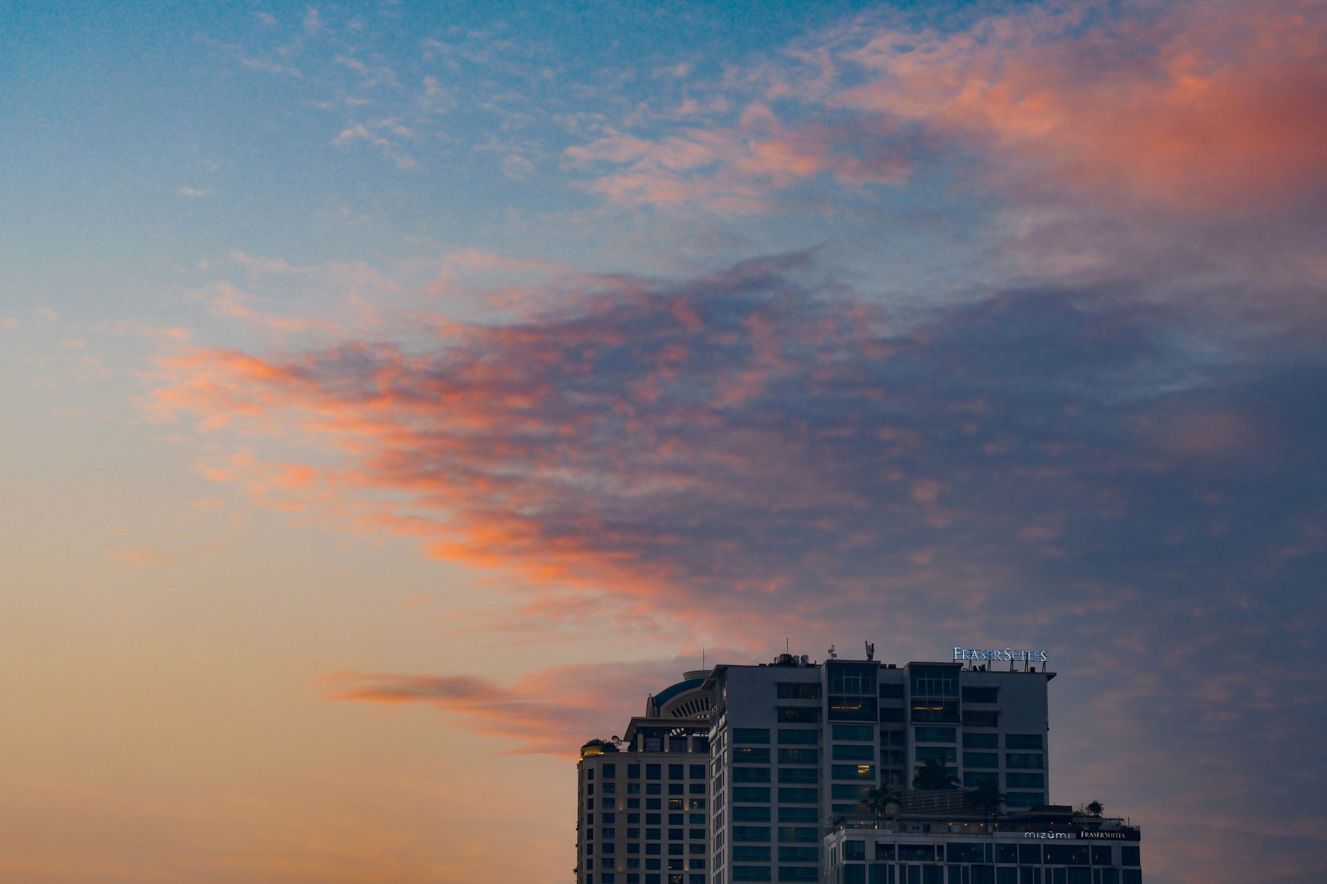 kuala lumpur city skyline dusk clouds